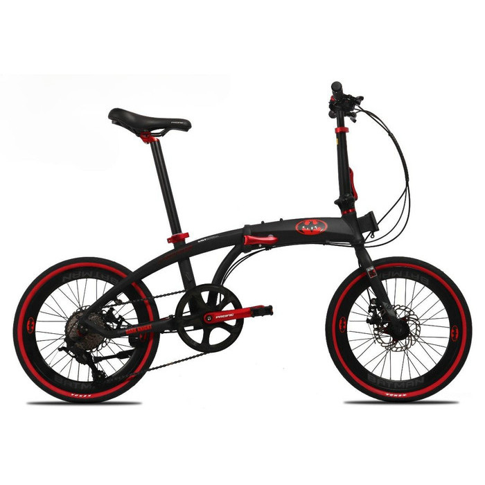Sepeda Lipat Pacific Noris Batman Edition Size 16 (1x8 MD) - Black Red, 16