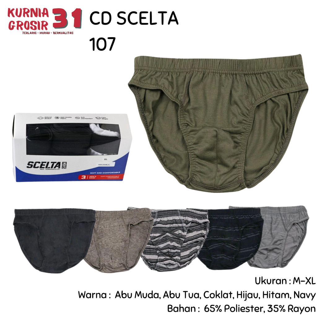 [ISI 3] CD Pria Scelta SM 107 3S / Celana Dalam Cowok CD Laki