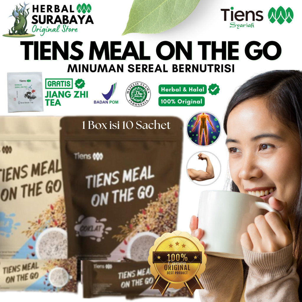 

Tiens Meal on The Go Mnuman Sereal Bernutrisi Original BPOM Halal MUI, Pengganti Makan Pagi & Malam, Menahan Nafsu Makan Berlebih, Terasa Kenyang Lebih Lama, Bantu Turunkan Berat Badan Berlebih, Rendah Lemak, Rendah Gula, Rendah Garam