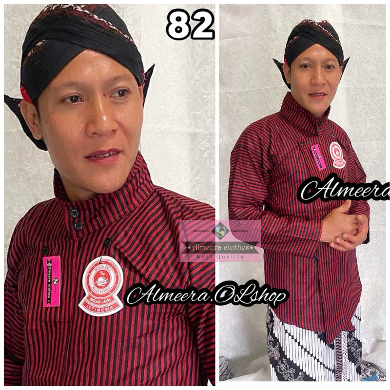 LURIK surjan lurik raja keong istimewa warna merah hitam