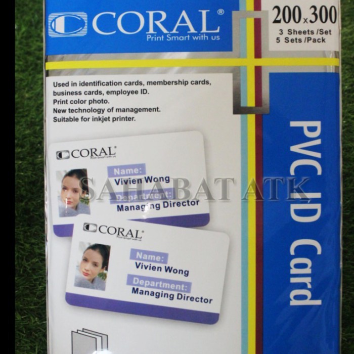 

Promo Diskon~[Limited Stok] CORAL PVC ID CARD,KERTAS ID CARD
