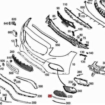 Chrome grille bemper depan atas kanan C class (W205/Avantgarde)
