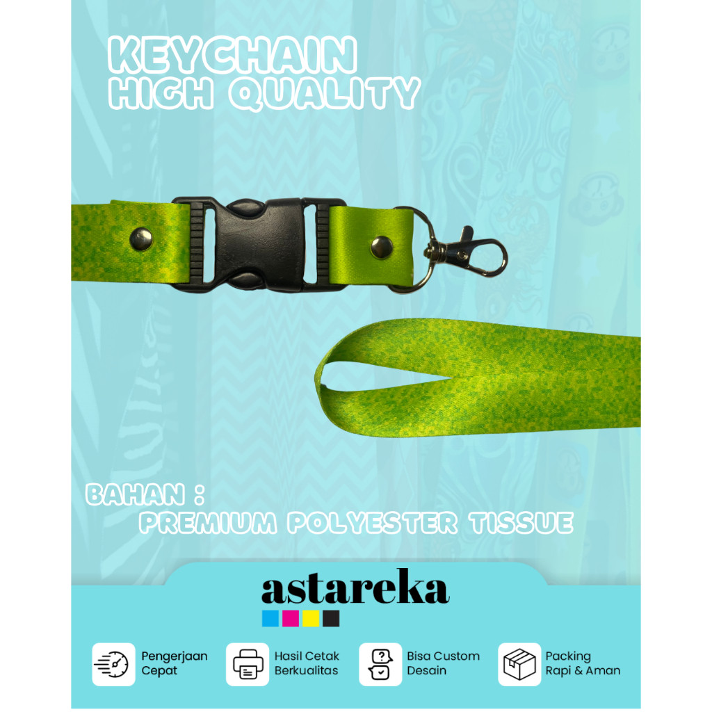 

custom desain cetak tali lanyard print sublim 2.5cm cetak 2 muka / tali id card printing dua setengah cm cetak dua muka / lanyard nametag