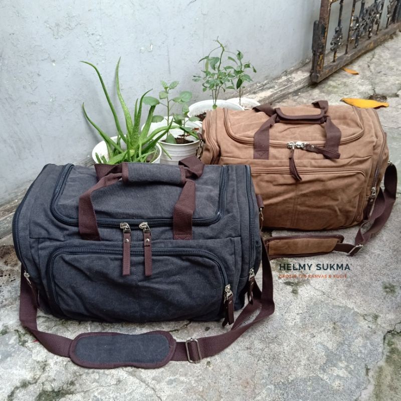 Travelbag Kanvas Tas Mudik Import Tas Pakaian Tas Pria Tas Wanita