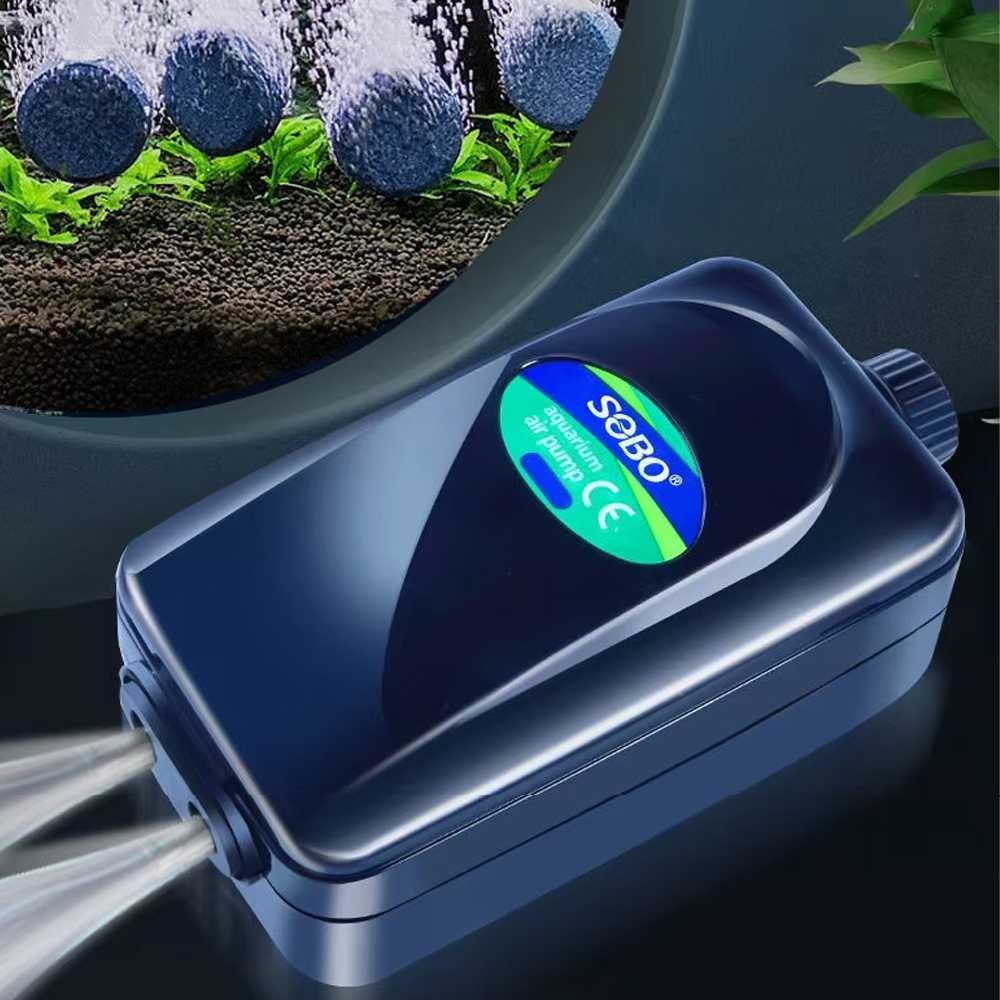 AS - SEBO Silent Aerator Air Pump Pompa Gelembung Udara Aquarium 8W - SB-748