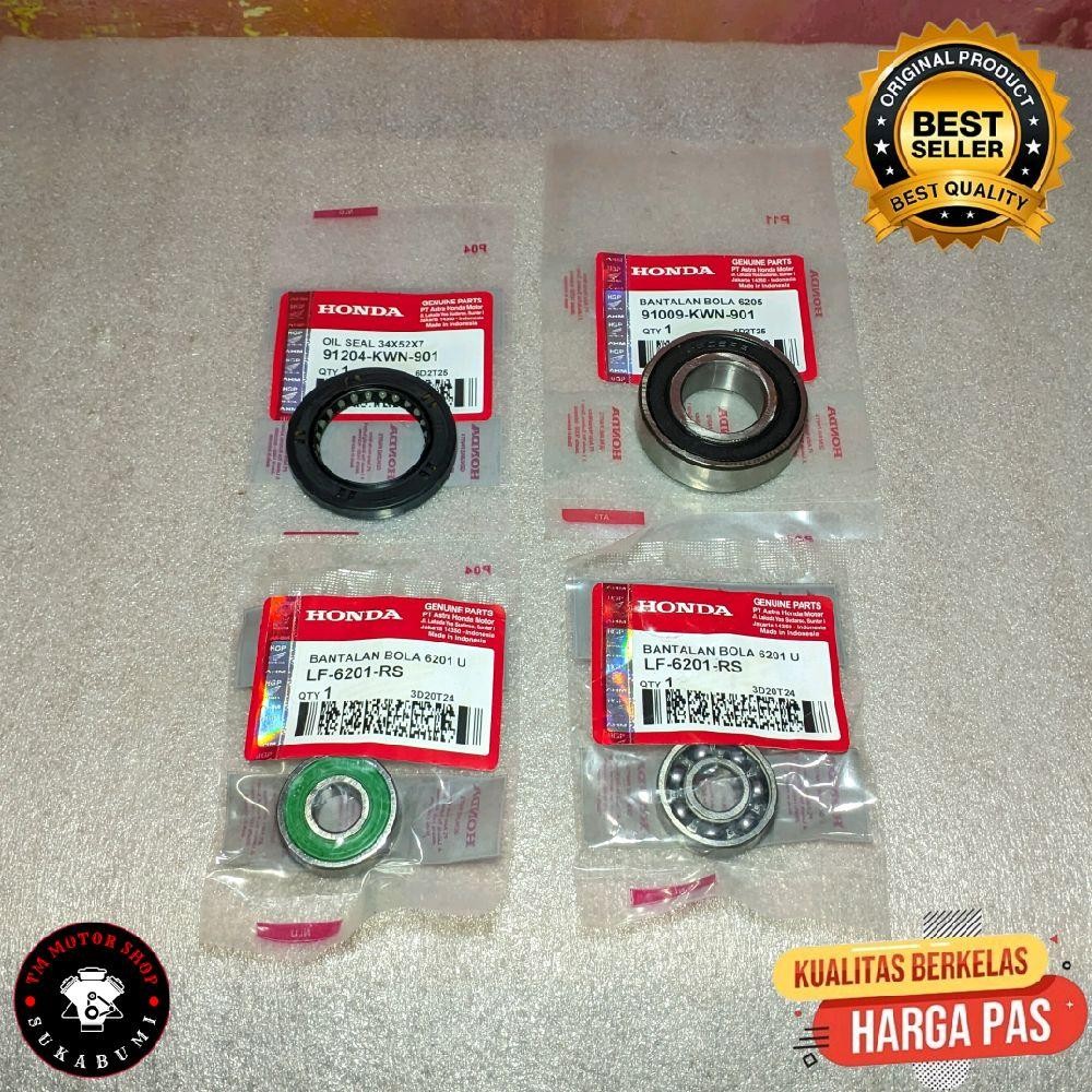 Paket Bearing Laher Roda Depan 6201 + Laher Roda Belakang 6205 + Seal Roda Belakang Honda Vario 125 