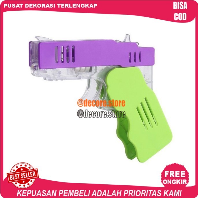 Cod Mainan Anak TURNIP GUN TEMBAKAN KARET Tembakan Lampu Light Gun Anak - Tanpa Bubble