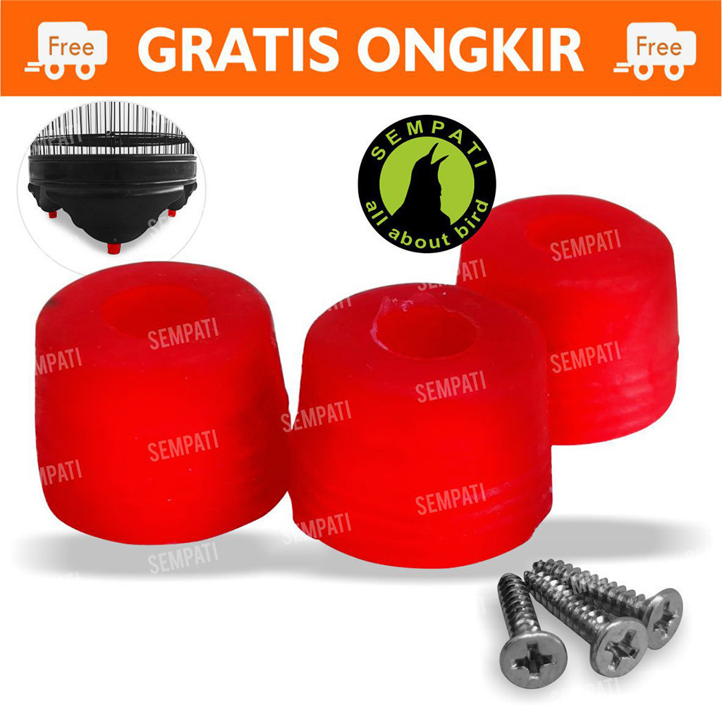 SEMPATI Kaki Tebok Transparan Ekonomis Kaki Tebok Sangkar Kandang Burung Lovebird Murai Pleci Kacer 