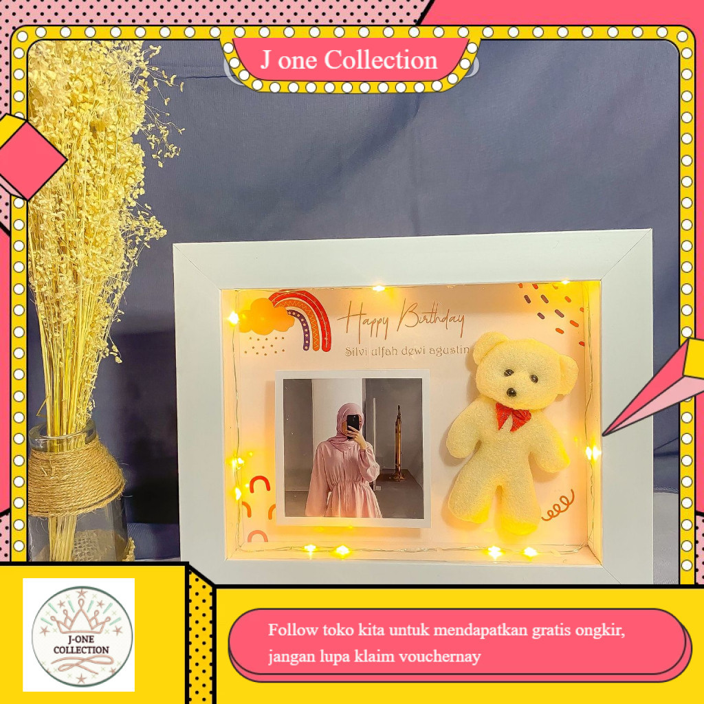 03 flowers frame 3d 15x20 boneka custom | FRAME FOTO | wisuda | PERNIKAHAN| BIRTHDAY  DLL