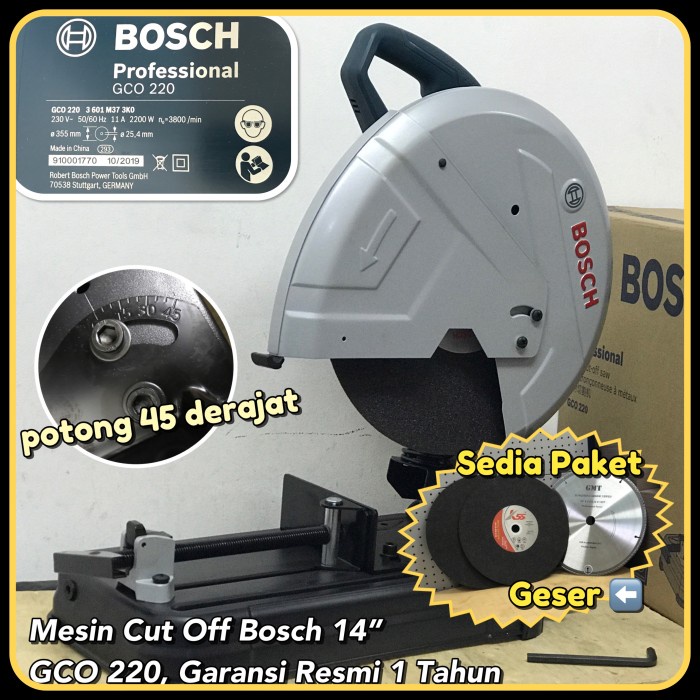 Mesin Gerinda Potong Besi 14" Bosch GCO 220 GCO220 Cut Off 14" - 1 batu potong