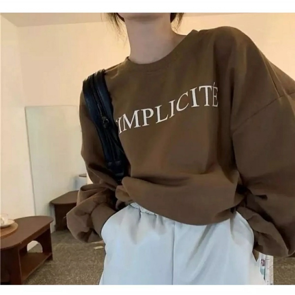 SWEATER BAJU FASHION OOTD WANITA LENGAN PANJANG KAOS CEWEK DEWASA SIMPLICITE  OOTD KEREN KEKINIAN MU