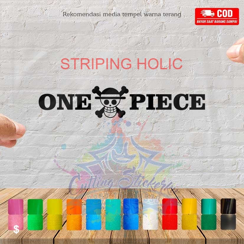 Cutting Stiker One Piece Handle Variasi Motor Mobil Sticker Luffy One Piece Timbul Keren Nyala Dasbo