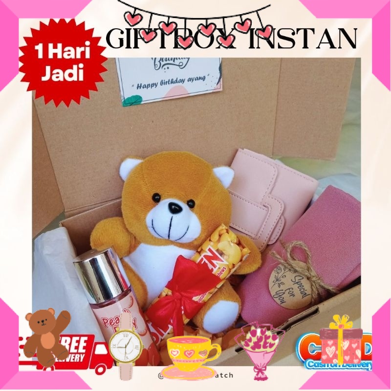 

KADO HAMPERS BAYI ANAK MUDA REMAJA PACAR KEKASIH BIKIN ROMANTIS ANNIVERSERY/ (Paket P) Gift box cewek kado ulang tahun bestie spesial boneka cantik free ucapan dan kado pita / ULTAH LAHIRAN WISUDA JADIAN