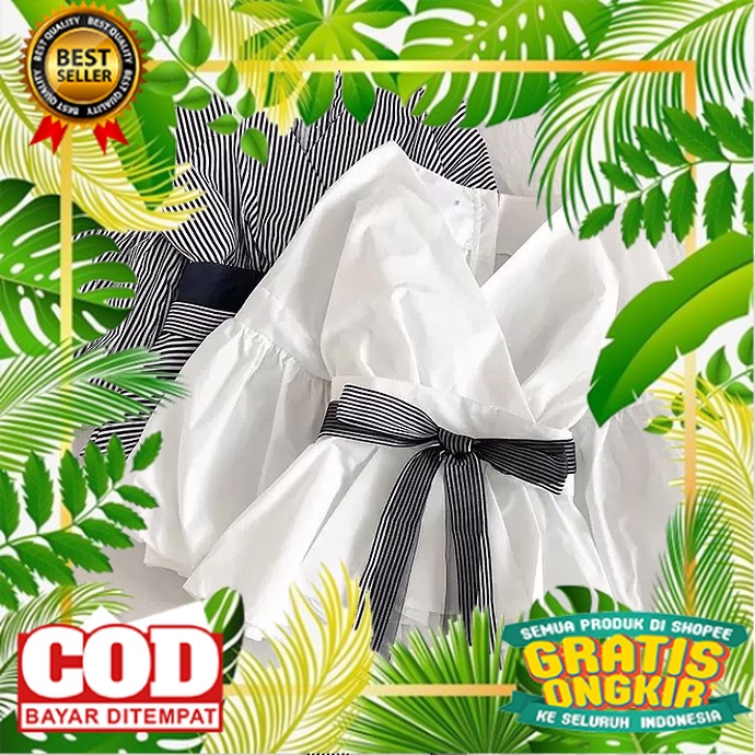 BAJU WANITA STYLYSH KEKINIAN TERMURAH /COD - Hana Blouse Atasan Korean Premium Fit L Fashion Baju Wa