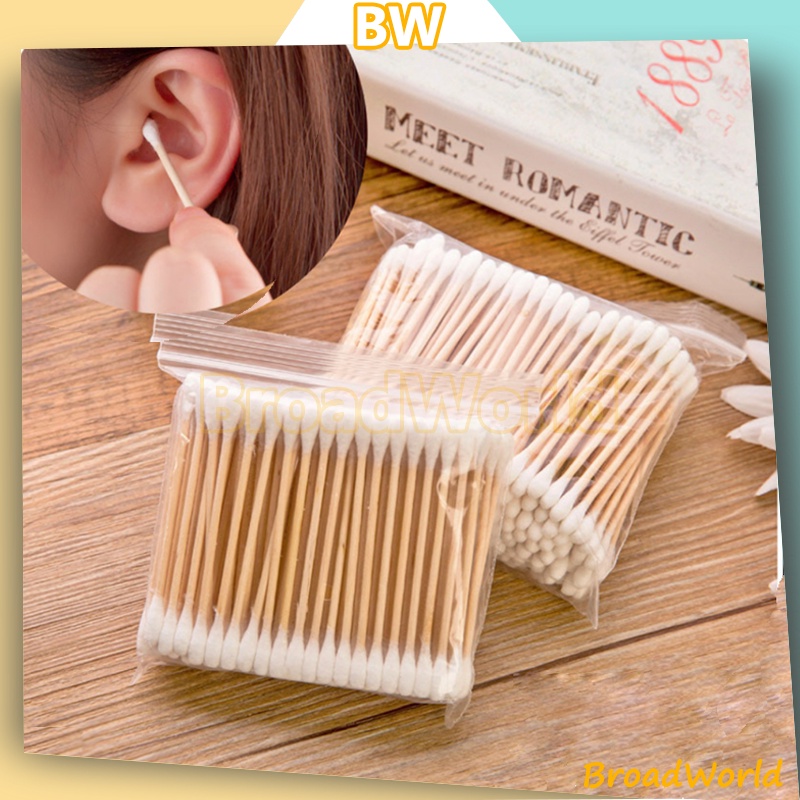 80+-pcs Cotton Buds Bambu / Cotton Bud Kayu / Bamboo Cotton Bud /  Cotton Buds Pembersih Telinga