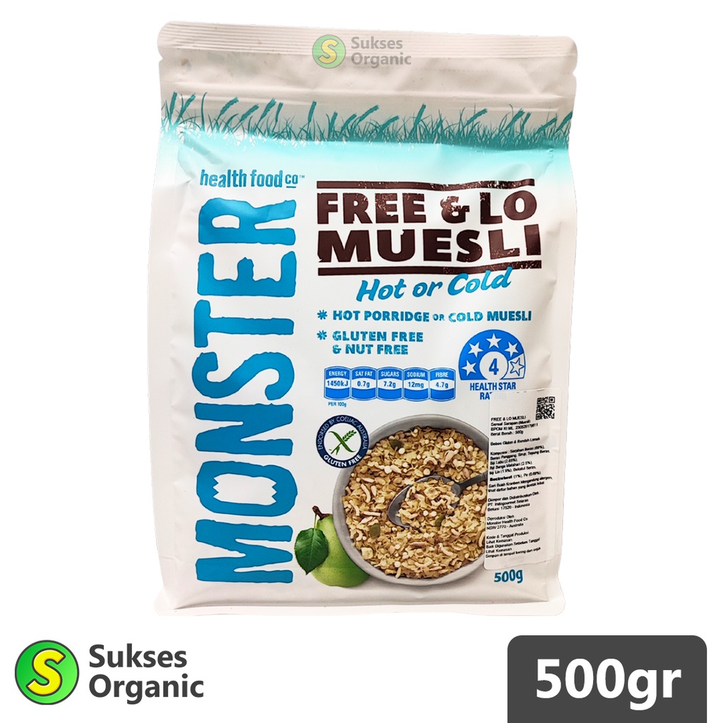 

Monster Muesli FREE & LO Muesli Hot or Cold 500gr