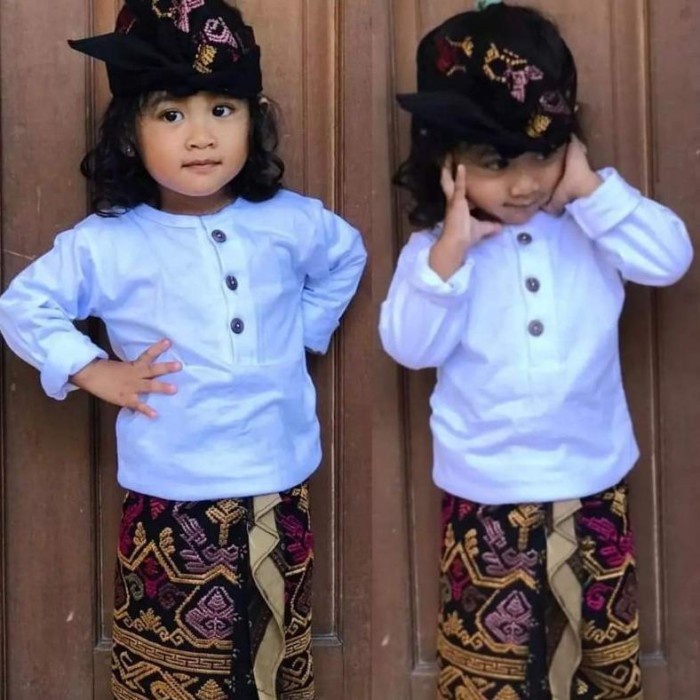 SALE -Semi Safari Kaos Pakaian Adat Bali Anak Cowok / Pria Dewasa - Tangan Panjang, 1-2th- 1.2.23