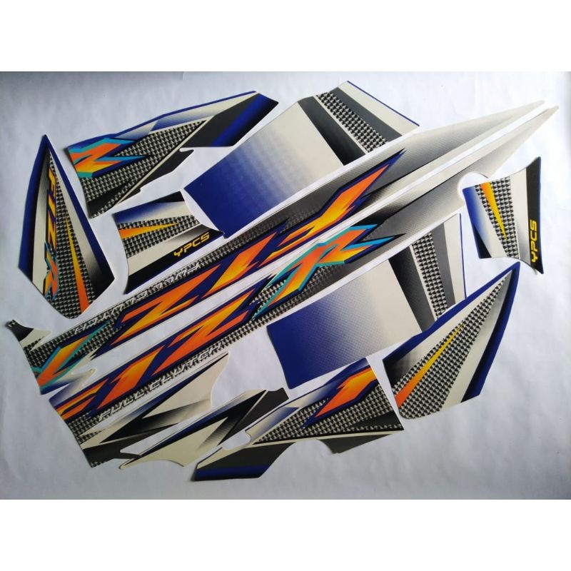 STRIPING STIKER LIST BODY DECAL GRAPHIC YAMAHA FIZR FIZ R F1ZR F1Z R BIRU PUTIH 2004 FULLCLUTH