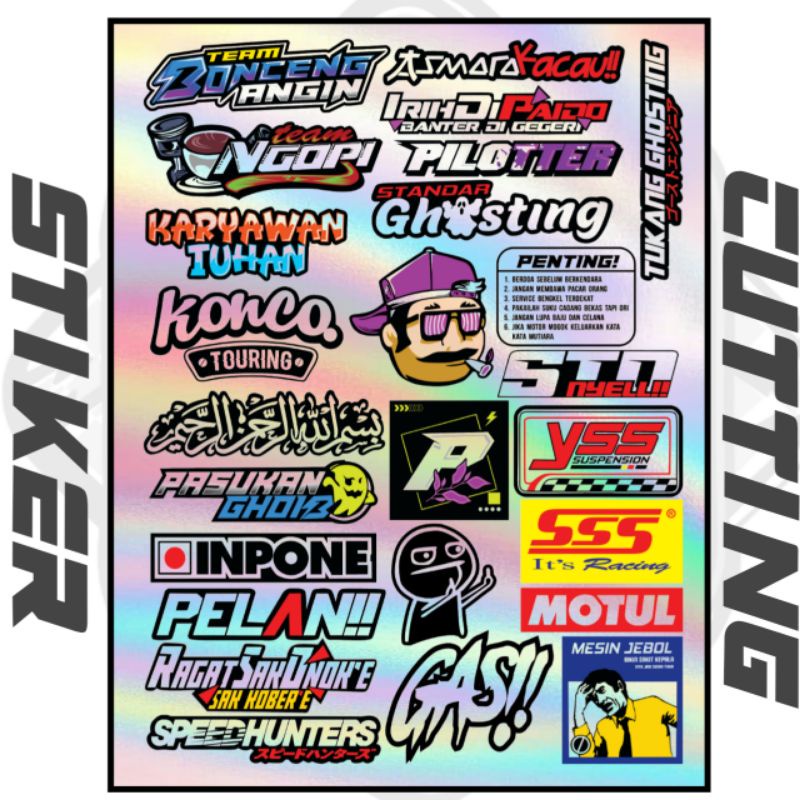 

STIKER HOLOGRAM CUTTING ISI 25 PCS KATA KATA