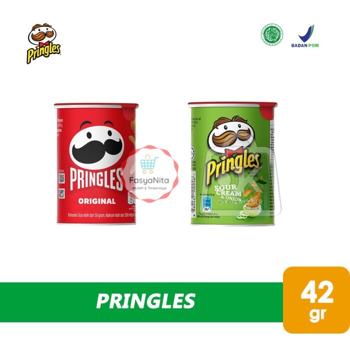 

Pringles Potato Chips Snack / Keripik Kentang (42 gr) - SourCream/Ijo - FasyAnita Mart Denpasar