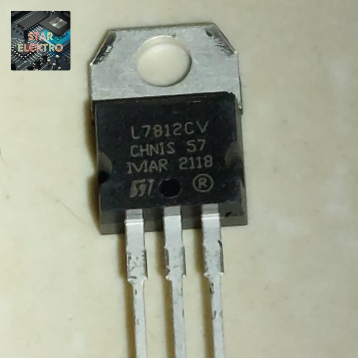 5 Buah 5Pcs L7812CV LM7812 7812 IC Regulator Voltage 12V 1.5A Positif To-220 Transistor
