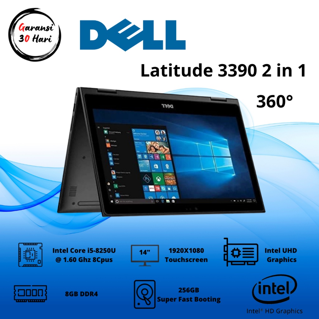 PROMO DEll 2 in 1 Laptop latitude 3390 Intel Core i5-8TH/touchscreen/Flip 360