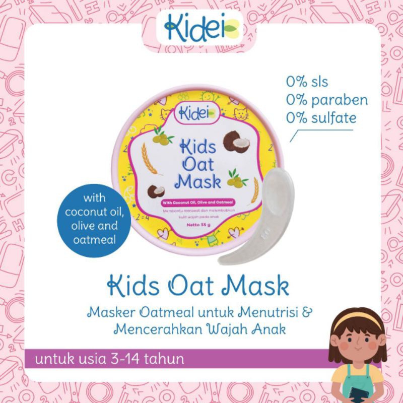 KIDEI | Kids Oat Mask 35gr - Masker Wajah Anak