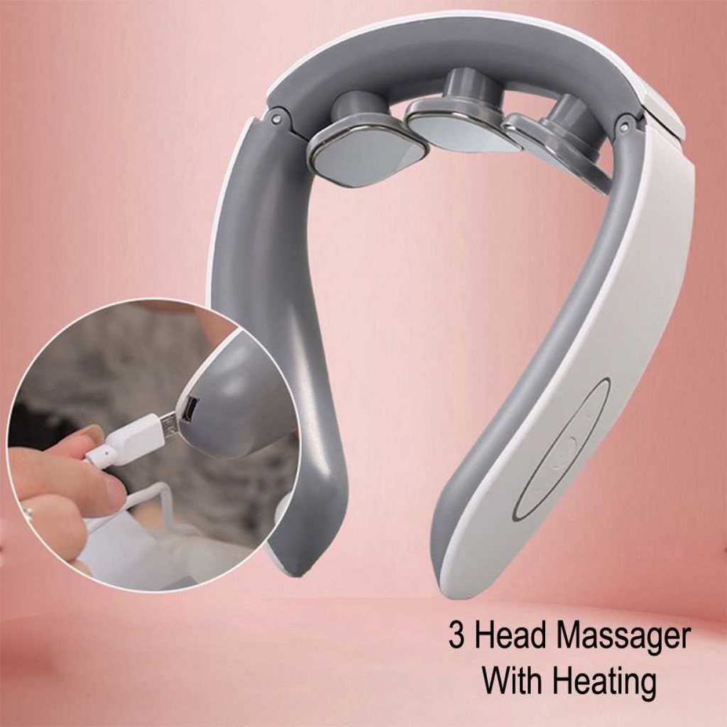 Alat Pijat Leher Neck Massager 3 Head Rechargable with Heating - 200301