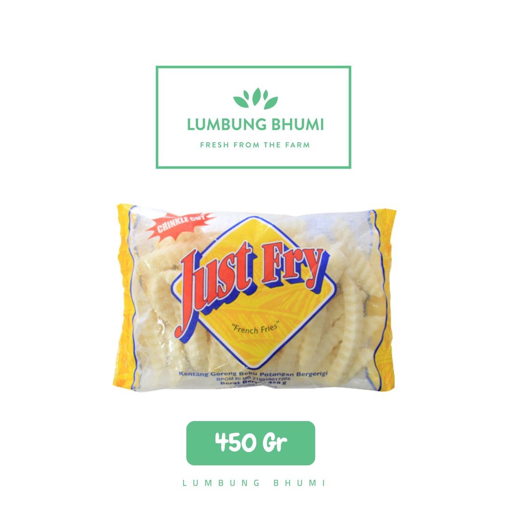 JUST FRY Kentang Frozen Crinkle Cut 450 Gr 1 Pcs - Lumbung Bhumi