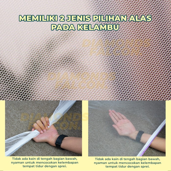 Terlaris ✨-Kelambu Tidur Kelambu Lipat Anti Nyamuk Kelambu Lipat Kelambu Nyamuk - Blue Bolong, 120x2