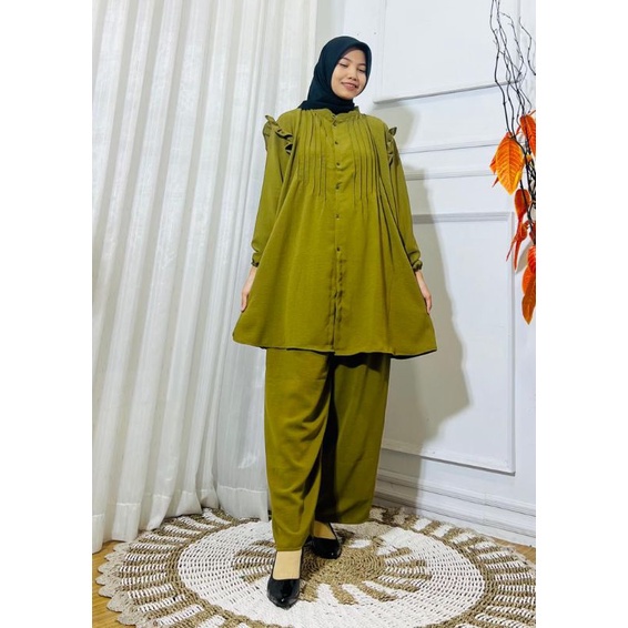 ONE SET LALISA/ SETELAN TUNIK WANITA MODEL TERBARU/