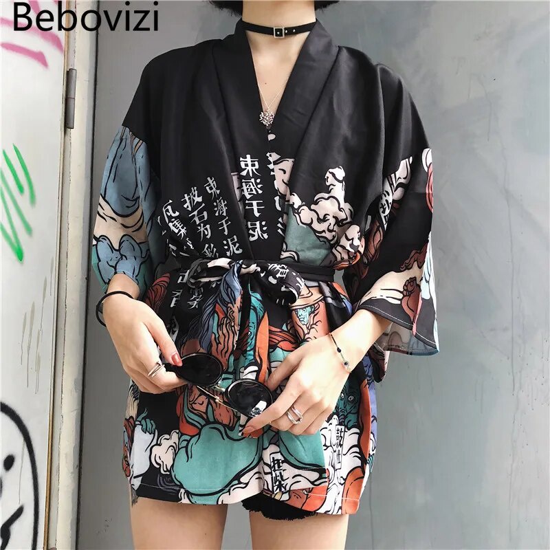 2021 Jepang Wanita Kimono Kardigan Cosplay Kemeja Blus untuk Wanita Antik Jepang Yukata Perempuan Mu