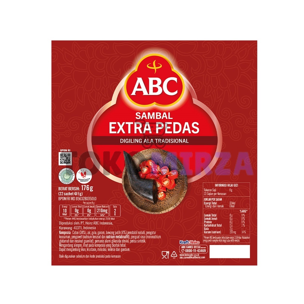 

ABC Saus Sambal Extra Pedas 100 x 8g ( 1 KARTON )