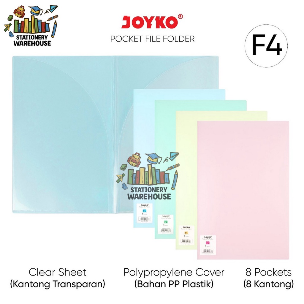 

Pocket File Folder Map File Saku Joyko PFF-9F4 Pastel Color