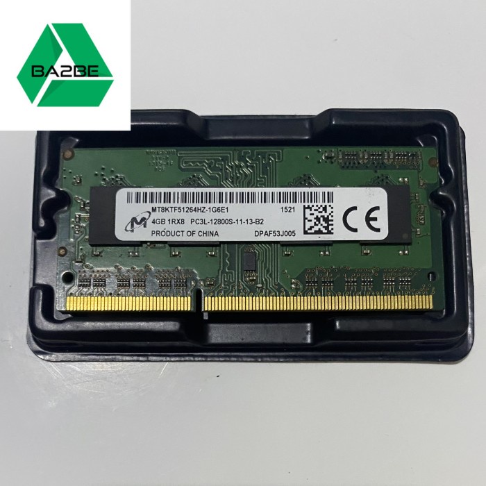 Memory ram sodimm ddr3  pc3L-12800s  1rx8 4gb