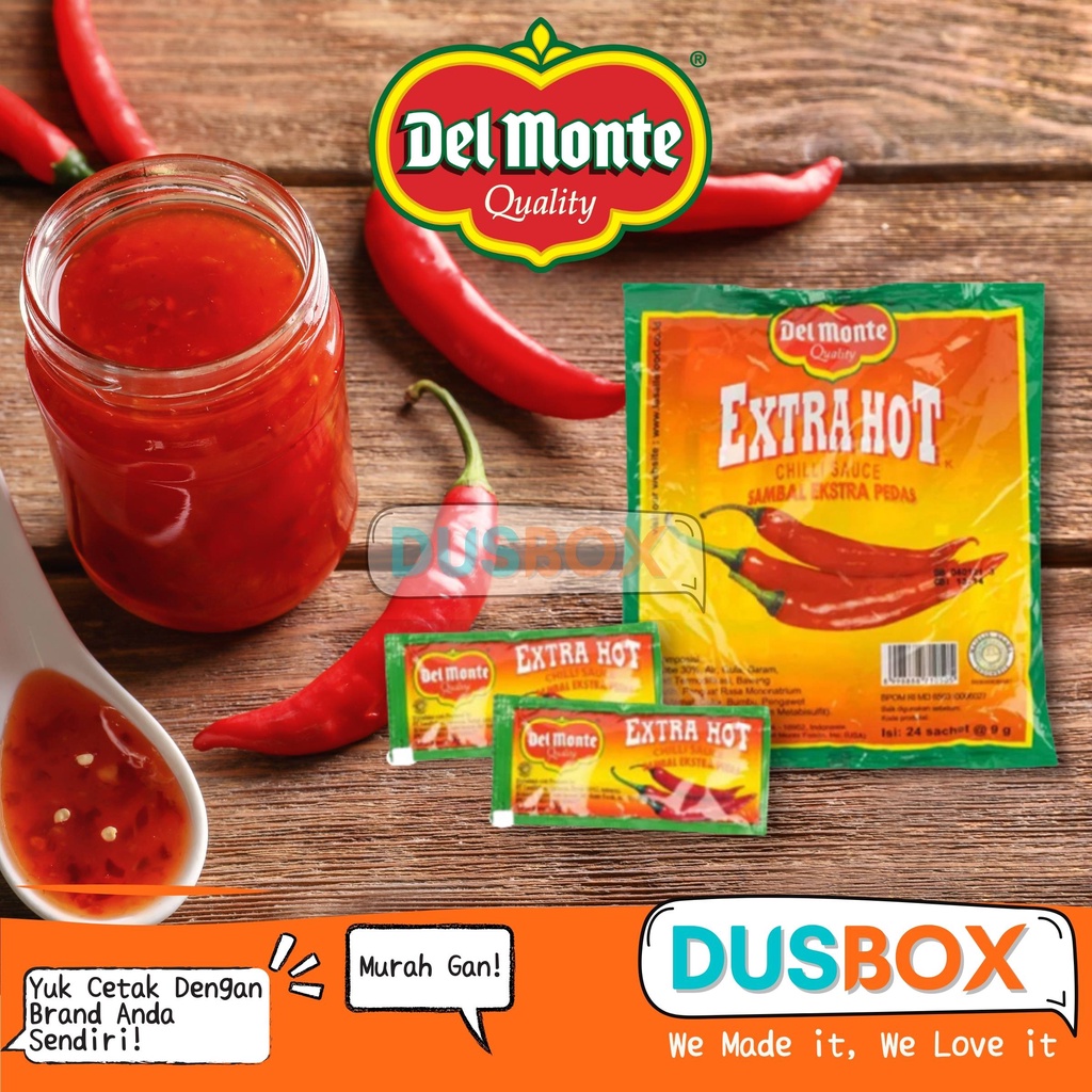 Saus Extra Pedas Delmonte / Saus Delmonte Sachet / Saus Delmonte Sachet Isi 24pcs / Saus Sachet Extr