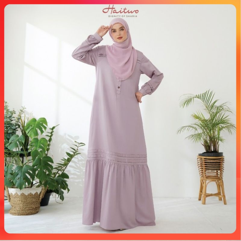 Hayday 003 Baju  Gamis Wanita Katun Rayon Polos Bahan Adem Busui Freindly