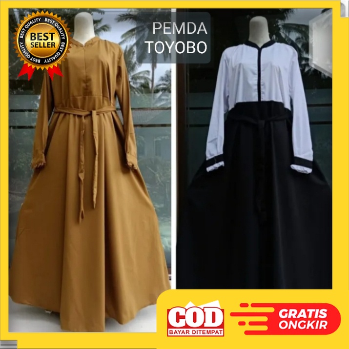 BAJU GAMIS PEMDAH TOYOBO DINAS (S.M.L.XL) GAMIS SERAGAM WANITA KERJA/DINAS/PEMDAH/PNS/GURU// BAJU SE