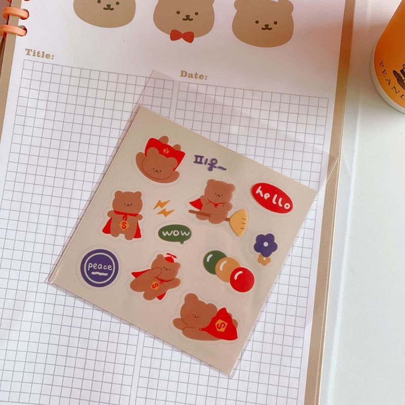 

1A. Activities - stiker mini binder 3 ring planner journal - than air - stickers lucu [thehanscorner]