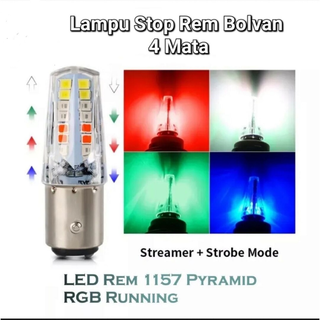 LAMPU STOPLAMP REM BRAKE LED MOTOR RUNING FLASH RGB VARIASI DC Aksesoris belakang utama sorot varias