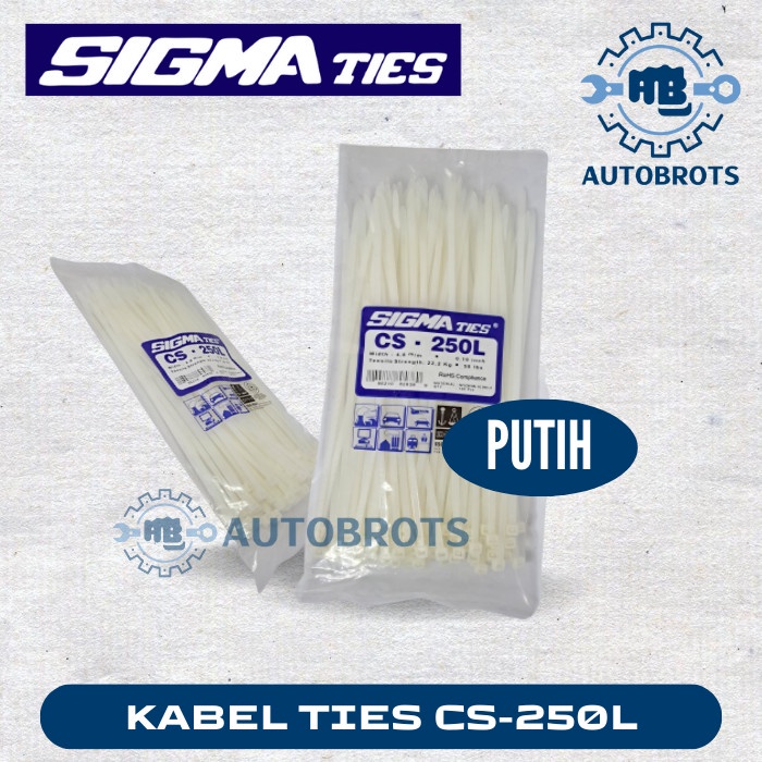 

SIGMA Kabel Ties CS 250 L / Tali Kabel 250mm 25cm - PUTIH isi 100pcs