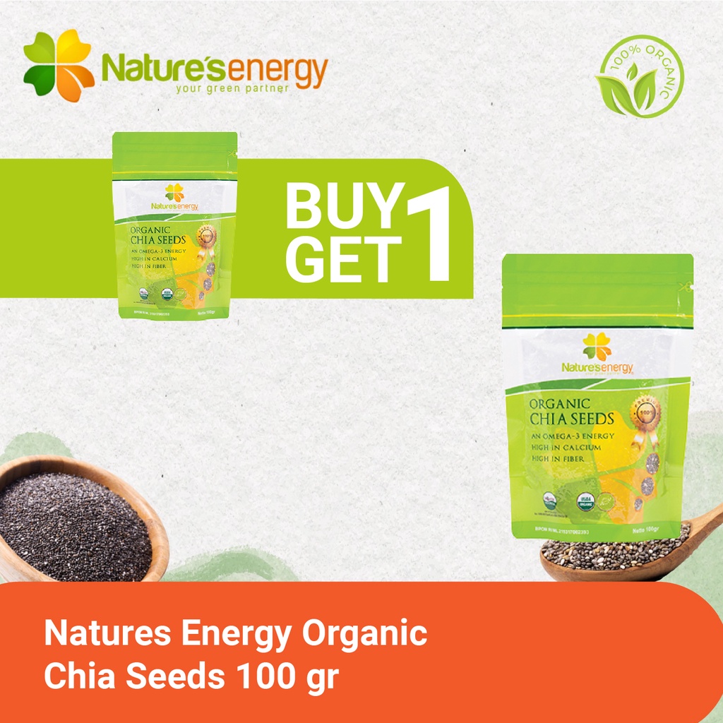 

Natures Energy Organic Chia Seeds 100 gr Buy 1 Get 1 Free