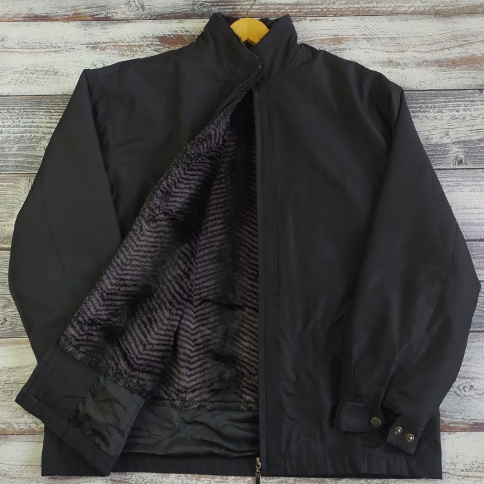 JAKET WINTER TEBAL BULU CASUAL PRIA HITAM BRAND MYUNG SUNG SIZE XXL