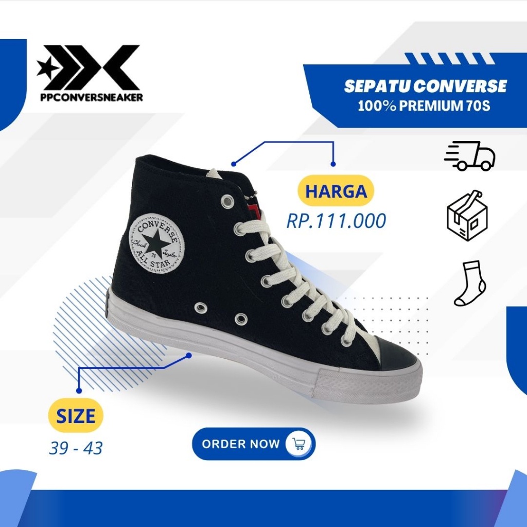 Sepatu Sneakers Pria Casual Keren Sepatu Sekolah Wanita Pria Sepatu Sekolah Hitam Sepatu Convrs NEW