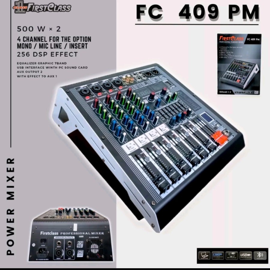 POWER MIXER FIRSTCLASS FC-409 PM MIXER 4 CHANNEL FC 409 PM FC409PM