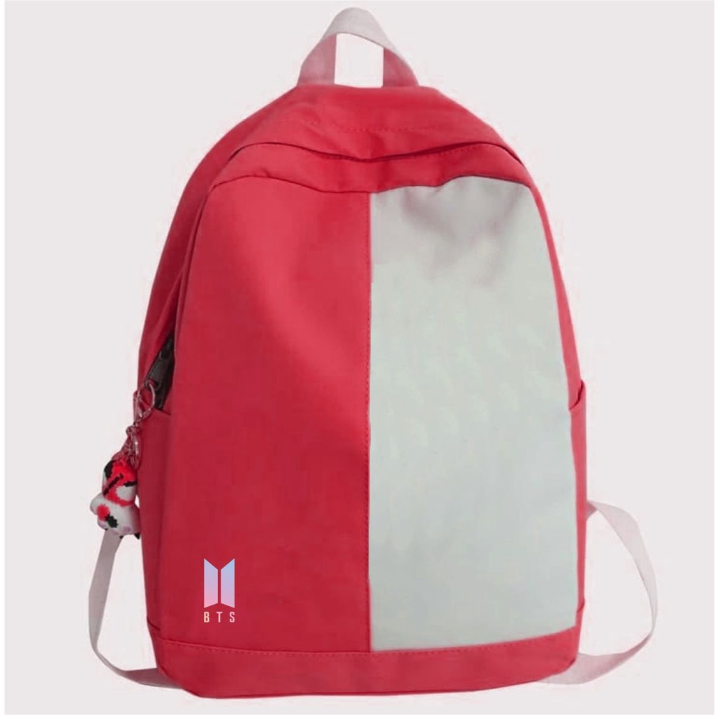 Tas Sekolah Korean Style Ransel Logo BTS Simpel Kekinian