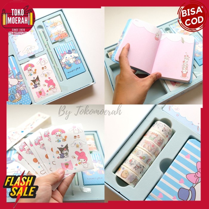 

MURAH- PAKET JURNAL 7 IN 1 SANRIO KADO ALAT TULIS BUKU STIKER LUCU UNIK MURAH - PINK- 1.2.23