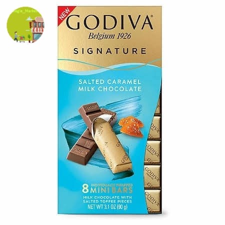 

Godiva signature salted caramel milk chocolate 8 mini bars 90gr