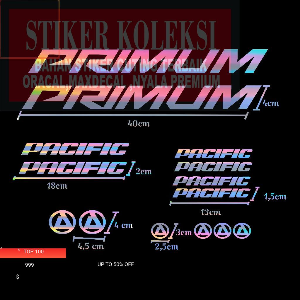 Decal Roadbike Pacific Primum Sticker Cutting Stiker Frame Sepeda Pacific