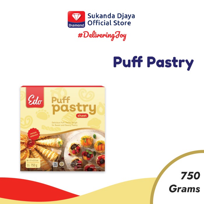 

[Big Sale] Edo Puff Pastry 750 gr Kulit Pastry Zuppa Frozen Siap Pakai